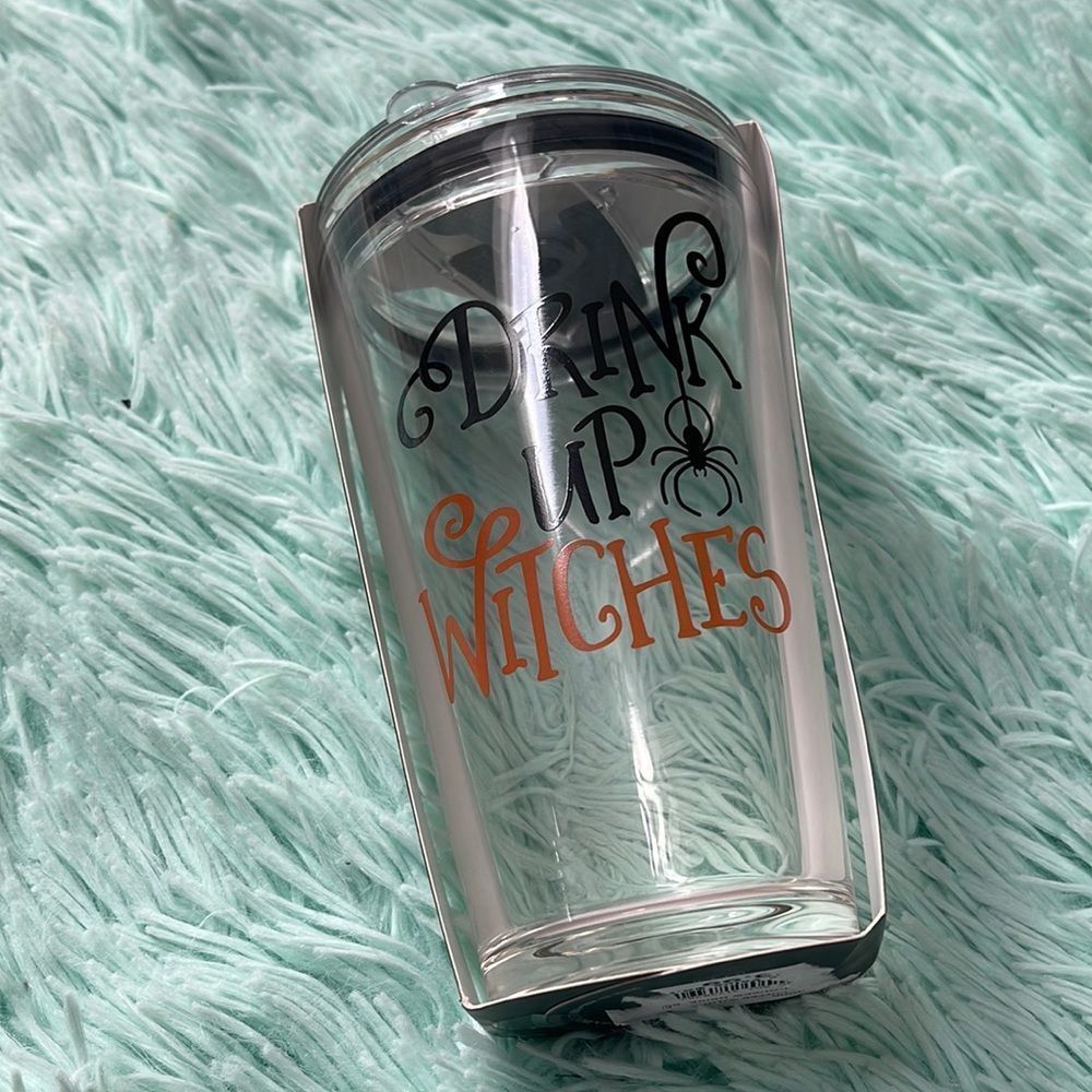Drink up Witches tumbler with sipper lid 13 oz